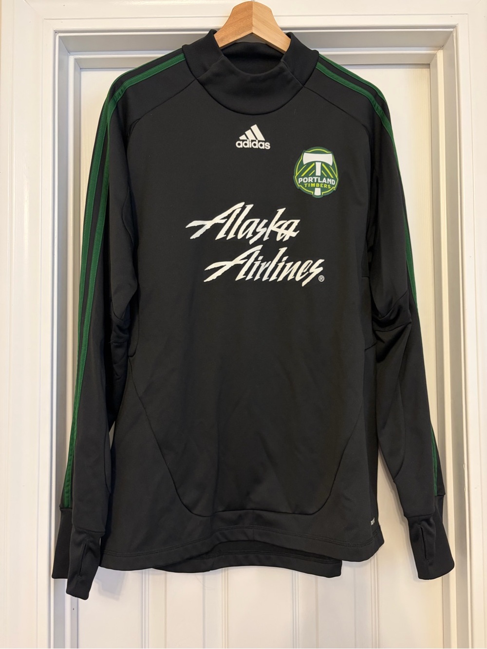 ADIDAS Men's Black and Green Portland Timbers Training Top Soccer, Size Large - Picture 1 of 6